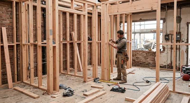 Interior Wall Framing in Kansas City, KS